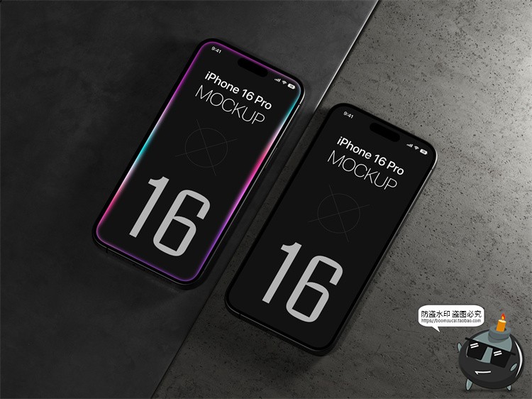 图片[14]-工业风 iPhone 16 Pro手机广告App界面贴图展示样机PSD模板PS素材-设计猿