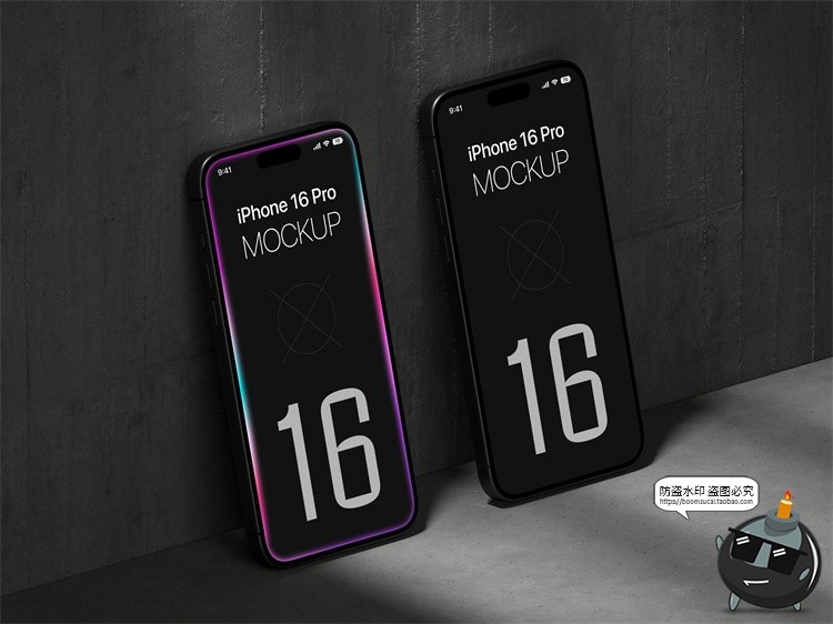 图片[16]-工业风 iPhone 16 Pro手机广告App界面贴图展示样机PSD模板PS素材-设计猿