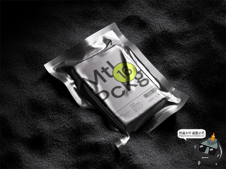 图片[4]-潮流质感金属铝箔包装袋密封真空袋智能贴图包装样机PSD模板素材-设计猿