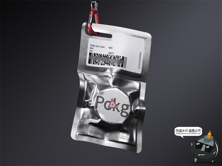 图片[11]-潮流质感金属铝箔包装袋密封真空袋智能贴图包装样机PSD模板素材-设计猿