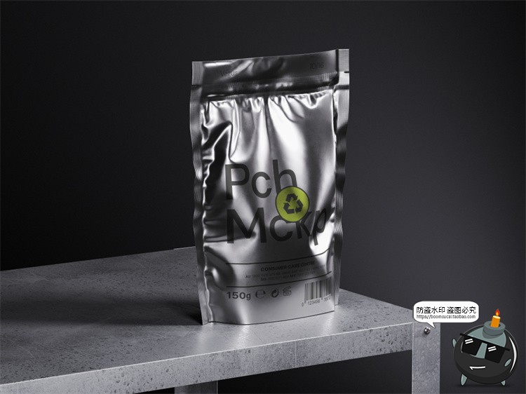图片[12]-潮流质感金属铝箔包装袋密封真空袋智能贴图包装样机PSD模板素材-设计猿
