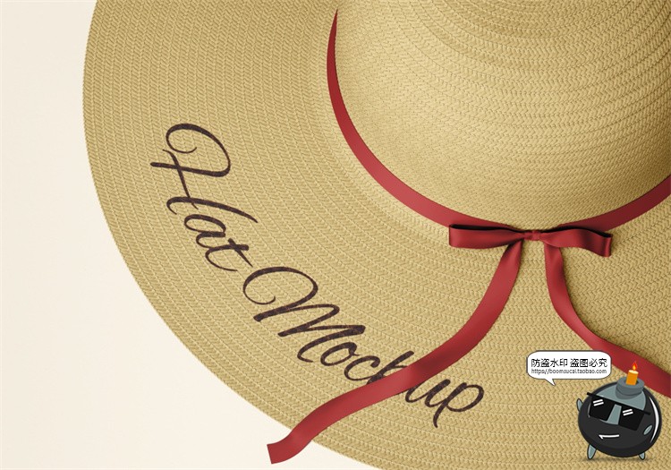 图片[7]-文艺草帽太阳帽子女款时尚模型图案印花贴图展示样机PSD模板素材-设计猿