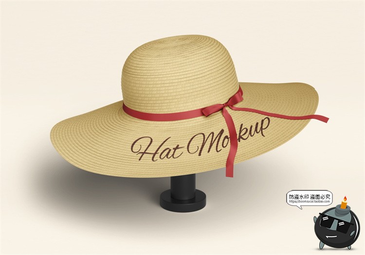 图片[9]-文艺草帽太阳帽子女款时尚模型图案印花贴图展示样机PSD模板素材-设计猿