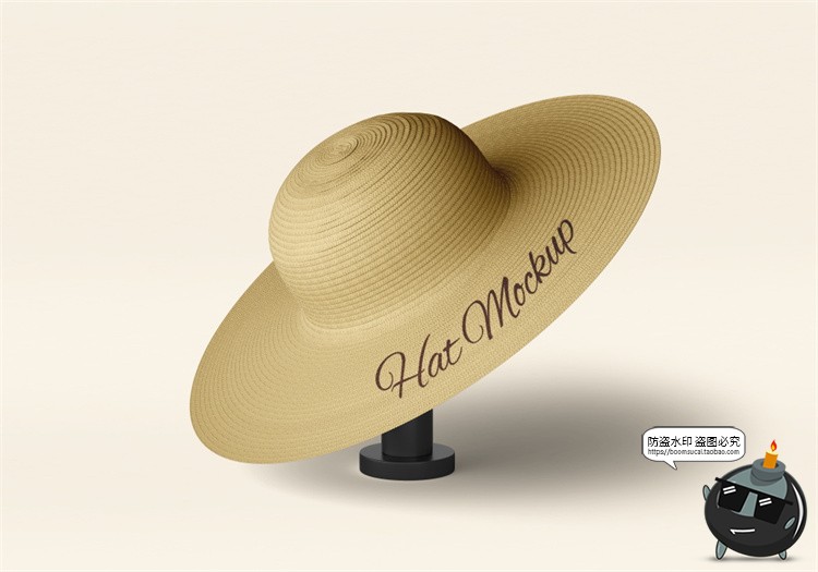 图片[10]-文艺草帽太阳帽子女款时尚模型图案印花贴图展示样机PSD模板素材-设计猿