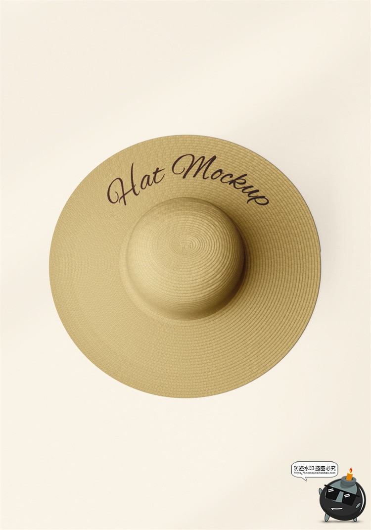 图片[11]-文艺草帽太阳帽子女款时尚模型图案印花贴图展示样机PSD模板素材-设计猿