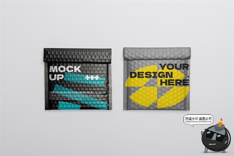 图片[3]-快递镀铝膜镭射气泡包装袋气泡快递袋印花VI效果展示PSD样机素材-设计猿