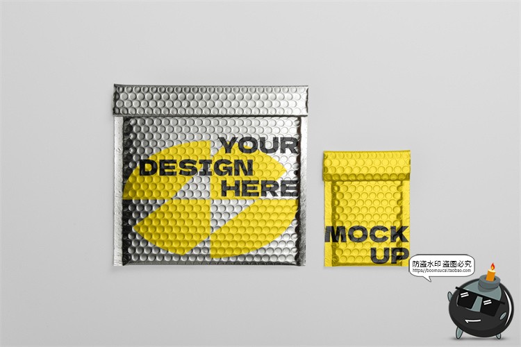 图片[4]-快递镀铝膜镭射气泡包装袋气泡快递袋印花VI效果展示PSD样机素材-设计猿