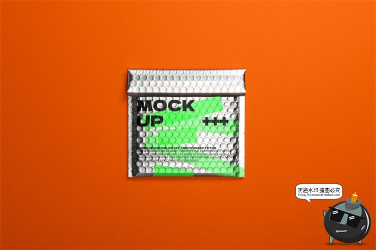 图片[11]-快递镀铝膜镭射气泡包装袋气泡快递袋印花VI效果展示PSD样机素材-设计猿