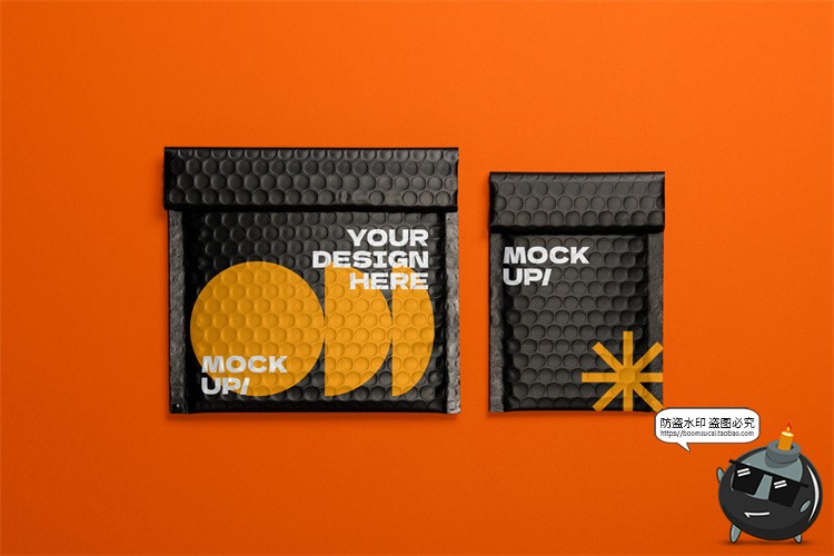 图片[13]-快递镀铝膜镭射气泡包装袋气泡快递袋印花VI效果展示PSD样机素材-设计猿