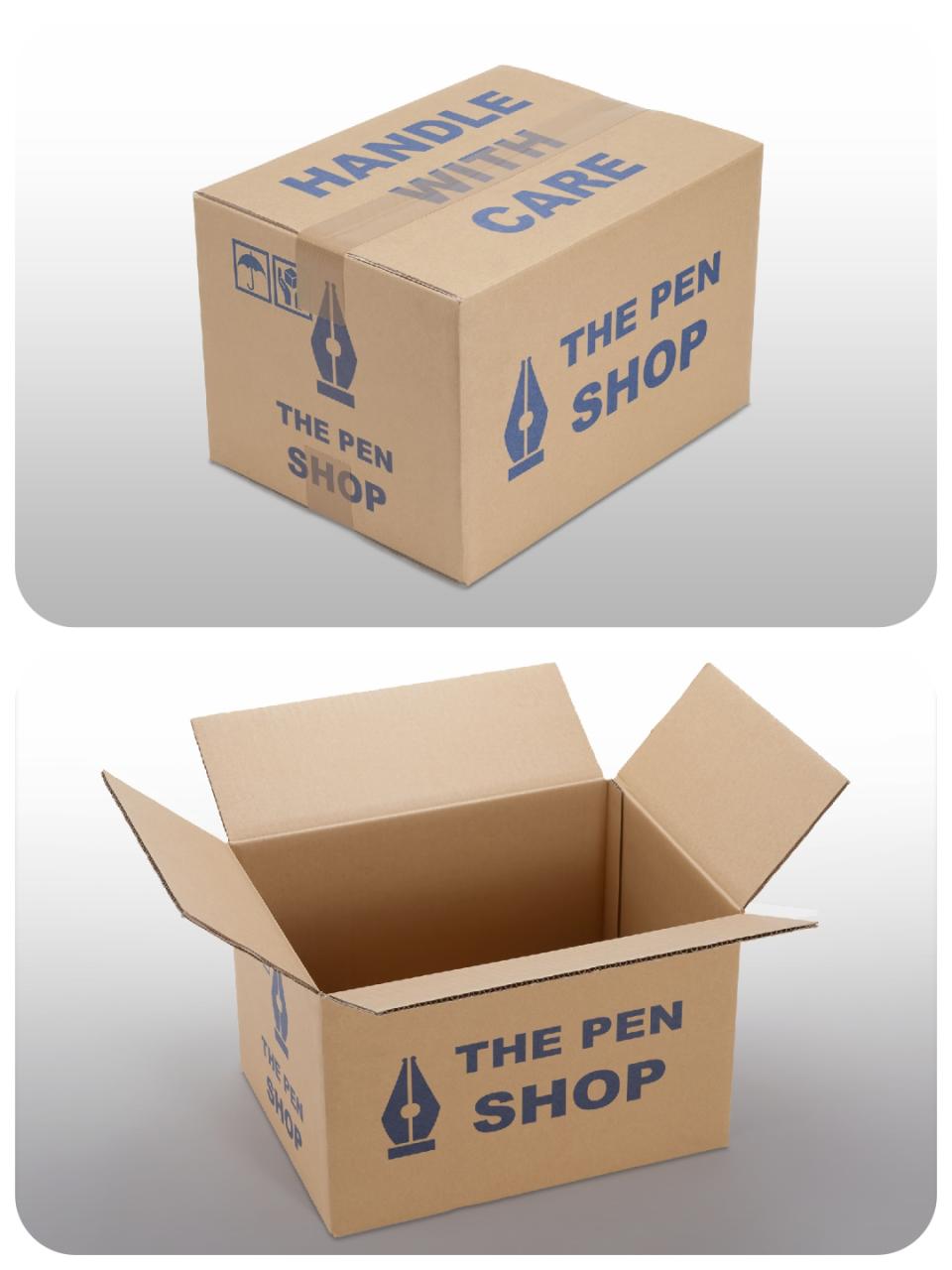 图片[1]-瓦楞纸纸箱包装快递纸皮图案LOGO印刷贴图展示PSD样机模板vi素材-设计猿