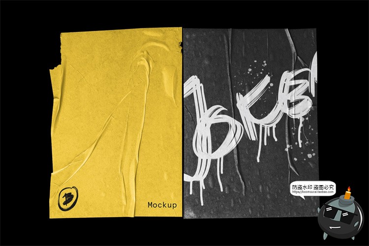 图片[7]-褶皱视觉海报潮流广告后期效果智能贴图样机PSD模板png免抠图素材-设计猿