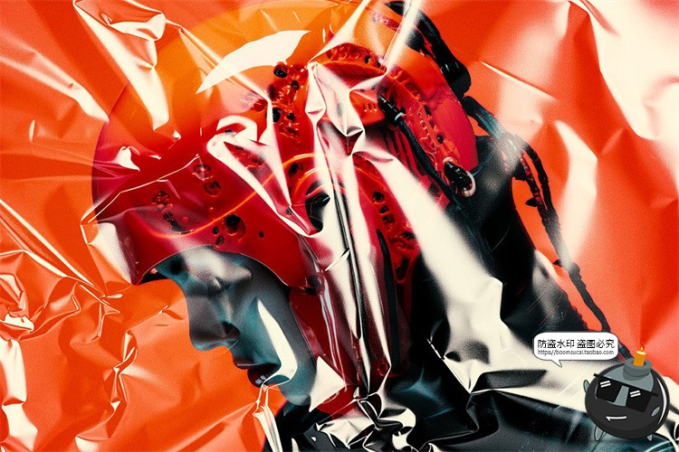 图片[4]-透明塑料薄膜玻璃纸褶皱折痕纹理背景叠加图片特效样机模板ps素材-设计猿