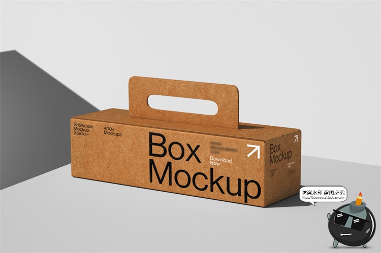 图片[1]-高级感品牌VI牛皮纸包装纸盒礼盒效果展示贴图样机PSD模板素材-设计猿