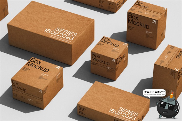 图片[2]-高级感品牌VI牛皮纸包装纸盒礼盒效果展示贴图样机PSD模板素材-设计猿