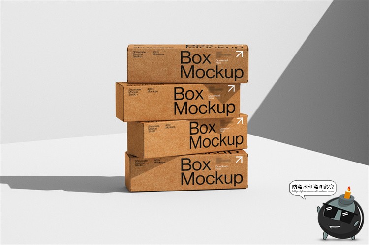 图片[5]-高级感品牌VI牛皮纸包装纸盒礼盒效果展示贴图样机PSD模板素材-设计猿