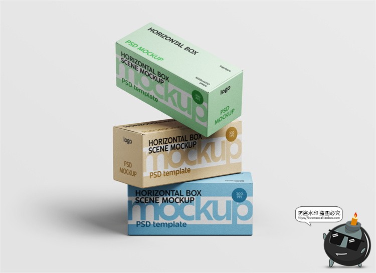 图片[3]-盒子纸盒礼盒方形产品包装效果图展示智能贴图样机PSD模板ps素材-设计猿