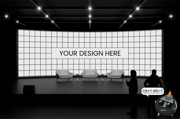 图片[2]-电子产品新品发布会峰会论坛背景板LED曲面大屏幕演示样机PSD素材-设计猿