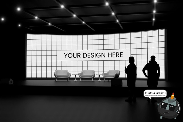图片[3]-电子产品新品发布会峰会论坛背景板LED曲面大屏幕演示样机PSD素材-设计猿