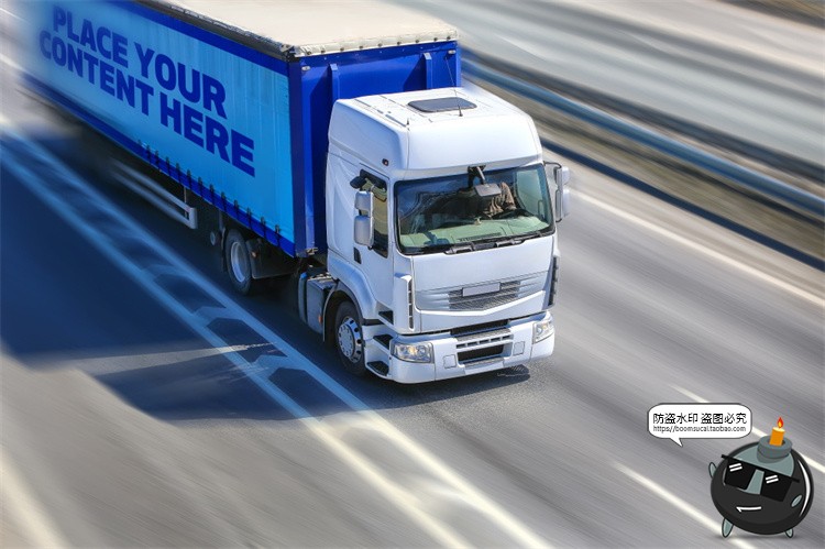 图片[2]-卡车拖车重卡汽车车体车身户外广告海报智能贴图样机PSD模板素材-设计猿