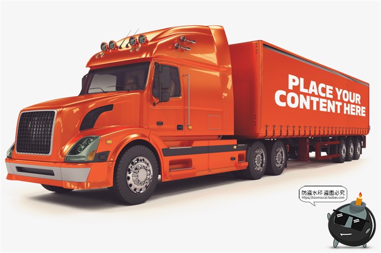 图片[8]-卡车拖车重卡汽车车体车身户外广告海报智能贴图样机PSD模板素材-设计猿