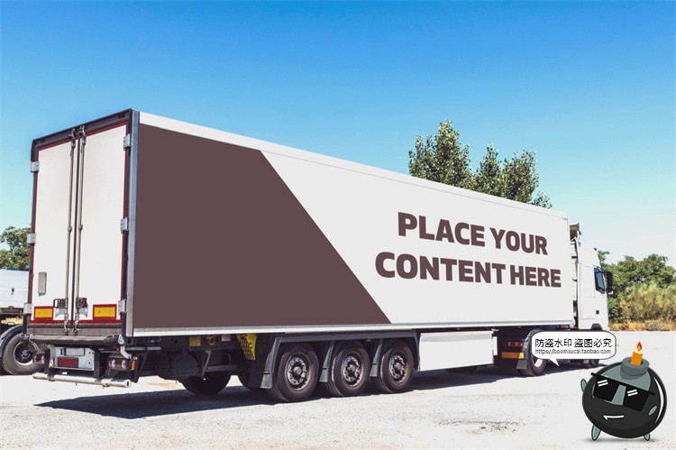 图片[9]-卡车拖车重卡汽车车体车身户外广告海报智能贴图样机PSD模板素材-设计猿