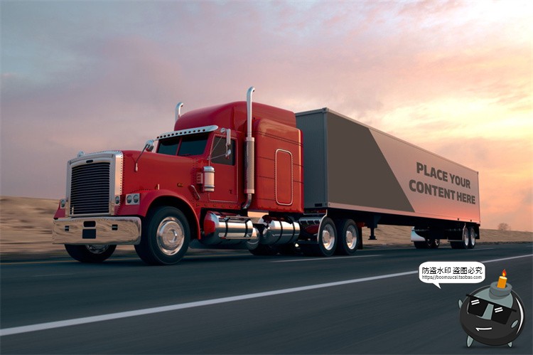 图片[10]-卡车拖车重卡汽车车体车身户外广告海报智能贴图样机PSD模板素材-设计猿