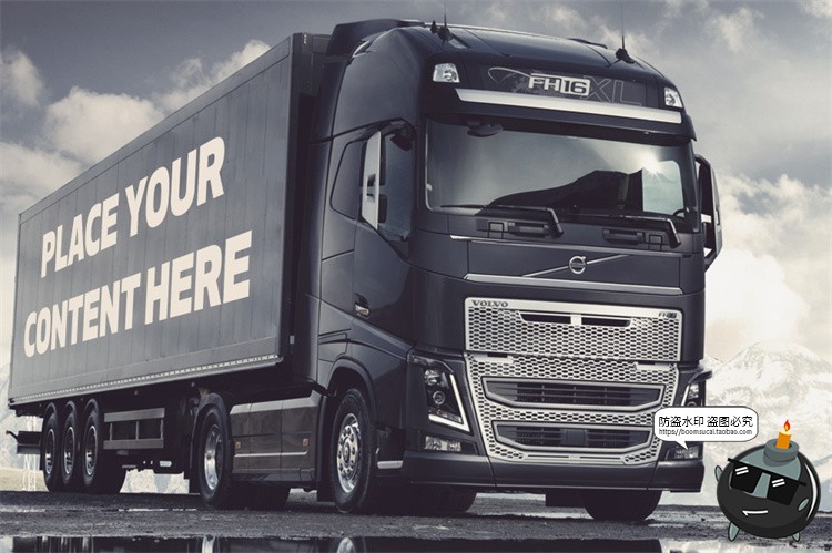 图片[11]-卡车拖车重卡汽车车体车身户外广告海报智能贴图样机PSD模板素材-设计猿