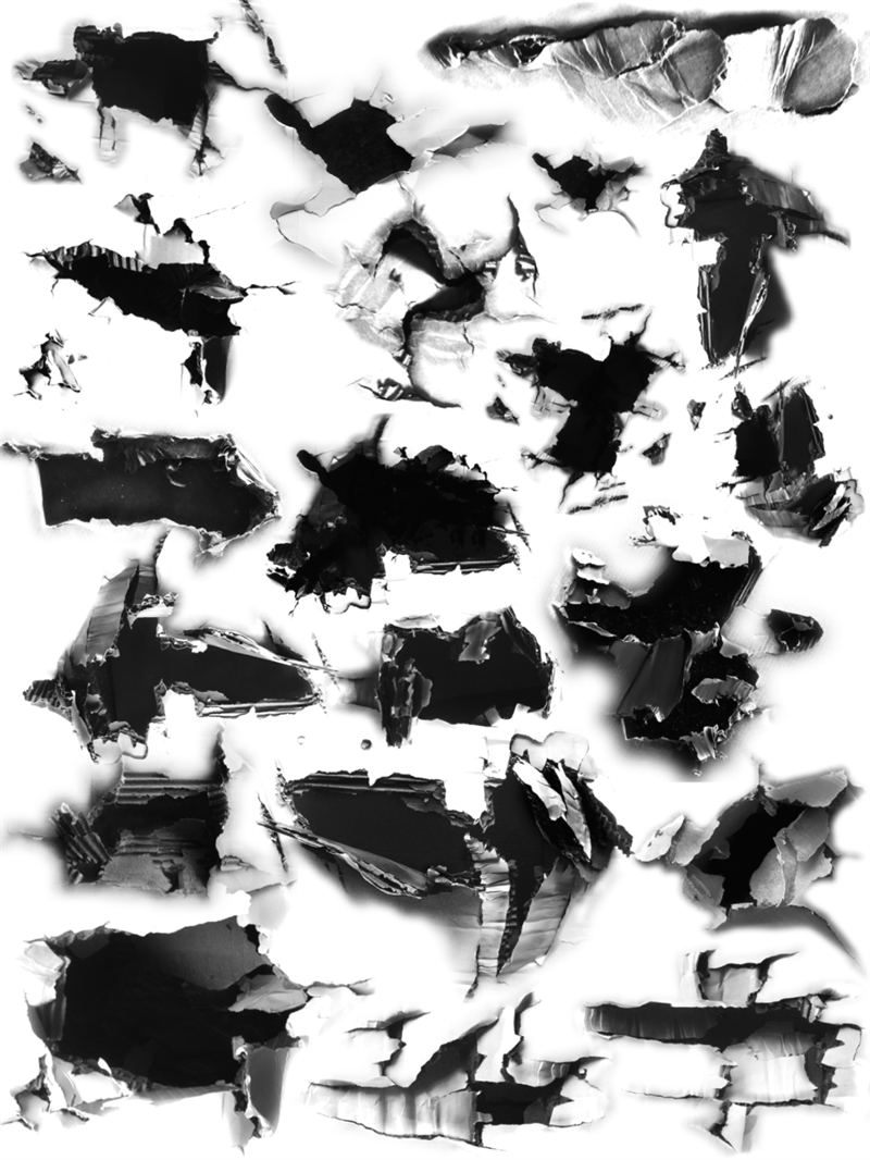 图片[2]-撕纸纸洞破洞纸张撕碎抓痕爪痕特效PS后期特效笔刷abr笔触PS素材-设计猿