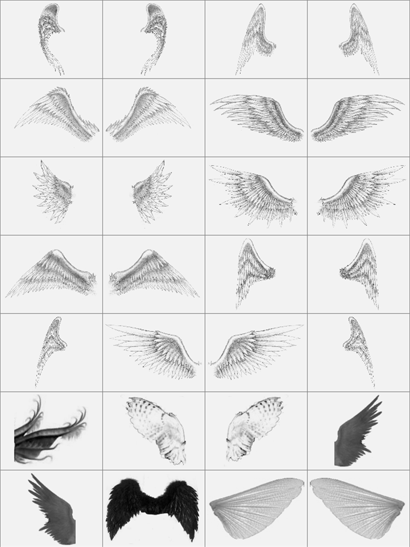 图片[3]-梦幻翅膀蝴蝶恶魔透明天使翅膀PS笔刷触PSD模板影楼后期合成素材-设计猿