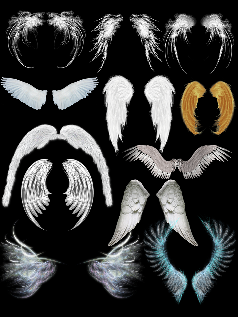 图片[4]-梦幻翅膀蝴蝶恶魔透明天使翅膀PS笔刷触PSD模板影楼后期合成素材-设计猿