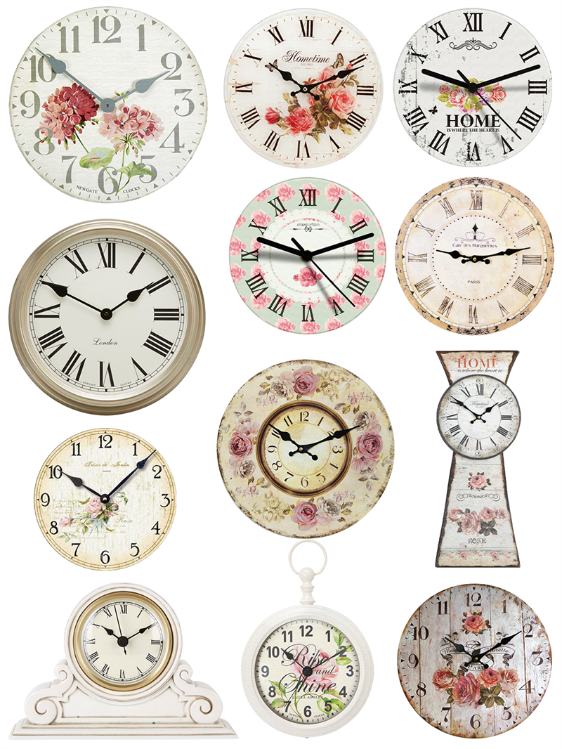 古典复古唯美欧式钟表时间挂钟指针表盘图片欧美免扣PNG设计素材-设计猿