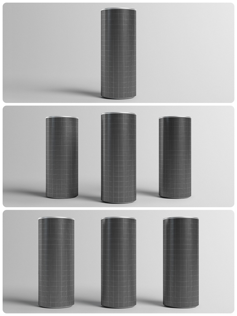 易拉罐铁罐装碳酸饮料果汁啤酒PSD素材包装智能贴图样机提案模板-设计猿