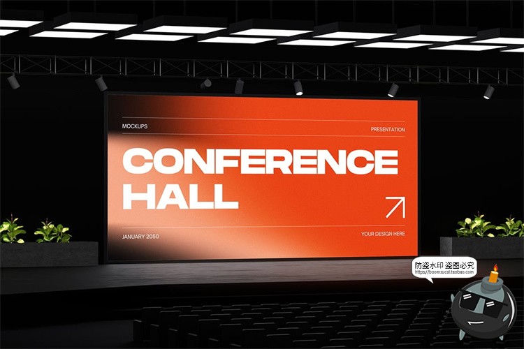 图片[3]-影院会议厅展会大屏幕发布会演讲舞台投影模型展示贴图样机PS素材-设计猿
