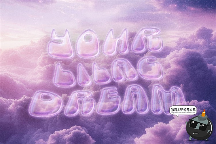 图片[2]-3D立体梦幻透明玻璃文本标题logo徽标字体特效PSD模板样机PS素材-设计猿