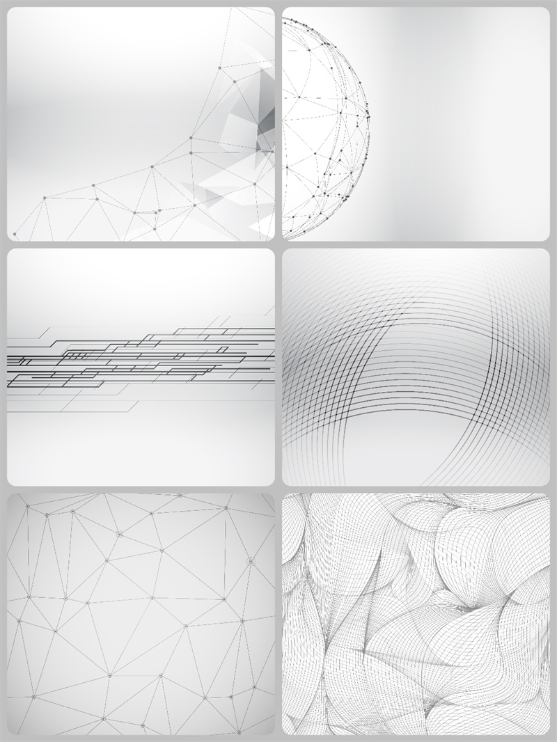 科技感放射状线条电线连接高清黑白背景平面底纹图案AI矢量图素材-设计猿