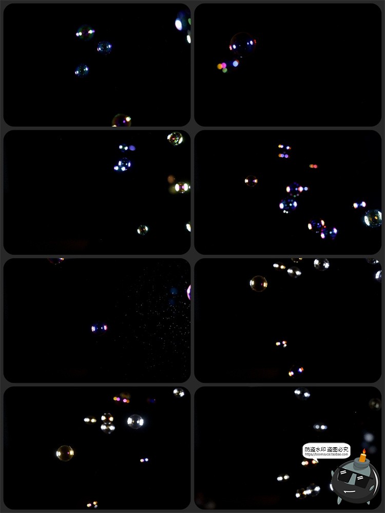 图片[3]-彩色泡泡气泡水泡渐变多彩绚丽后期合成特效背景JPG黑底图片素材-设计猿