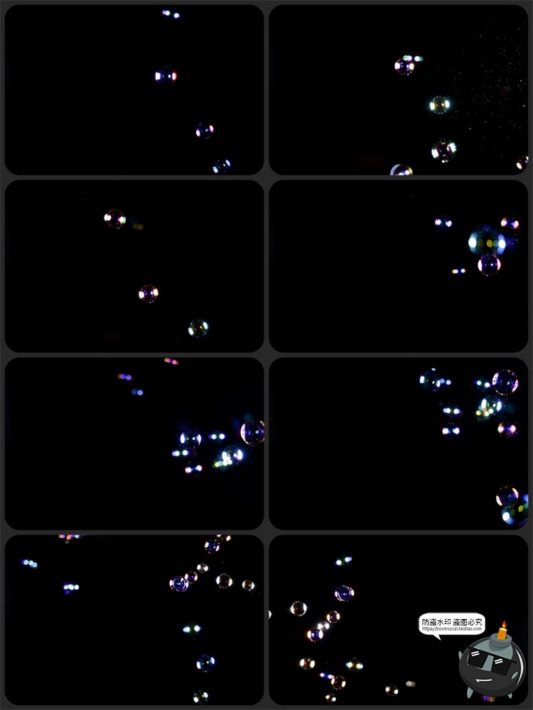 图片[4]-彩色泡泡气泡水泡渐变多彩绚丽后期合成特效背景JPG黑底图片素材-设计猿