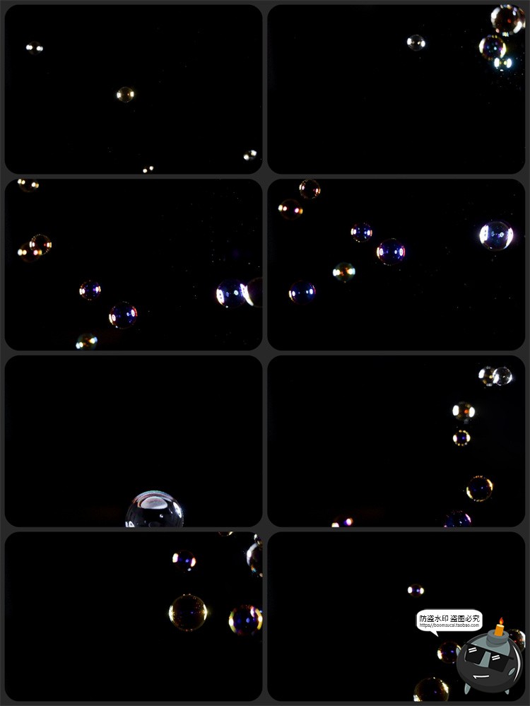 图片[5]-彩色泡泡气泡水泡渐变多彩绚丽后期合成特效背景JPG黑底图片素材-设计猿