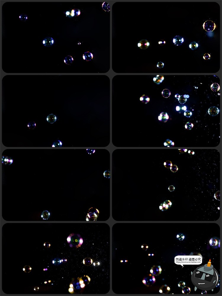 图片[6]-彩色泡泡气泡水泡渐变多彩绚丽后期合成特效背景JPG黑底图片素材-设计猿
