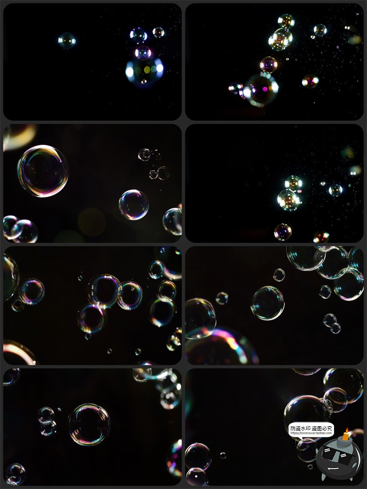 图片[7]-彩色泡泡气泡水泡渐变多彩绚丽后期合成特效背景JPG黑底图片素材-设计猿