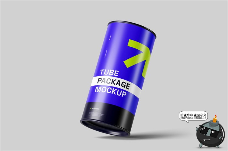 圆柱纸板管圆罐头圆筒状产品模型品牌包装贴图psd模板样机PS素材-设计猿