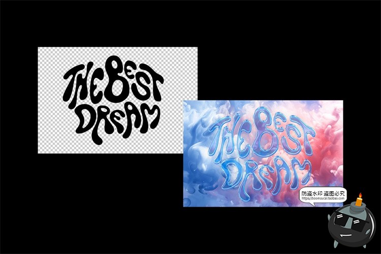 图片[5]-3D迷幻Y2K透明玻璃文本标题logo徽标贴图样机PSD字体特效样机素材-设计猿