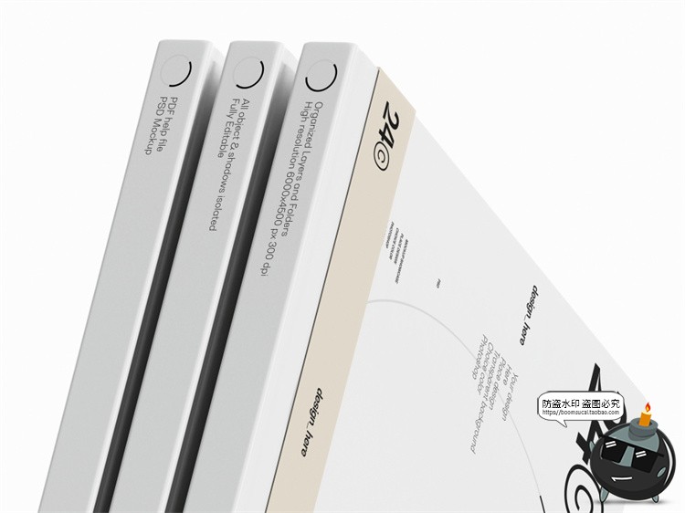 图片[4]-硬面精装书籍装帧画册封面腰封套装作品展示效果图PSD样机PS素材-设计猿