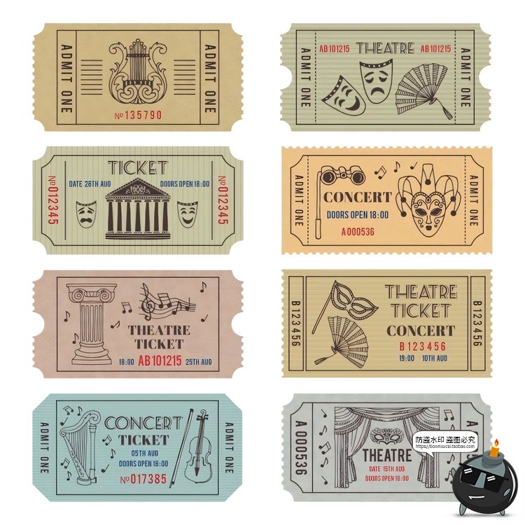 欧美复古怀旧方形票据拼贴纸张电子手帐PNG免抠图片饭圈美工素材-设计猿