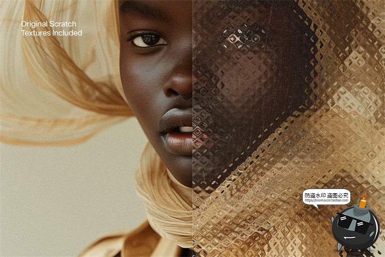 图片[4]-复古时尚艺术压花长虹磨砂玻璃扭曲错位置换滤镜样机特效PS素材-设计猿