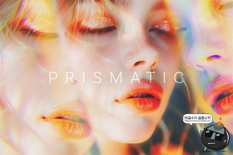 图片[1]-万花筒棱镜玻璃折射光影倒影图像照片特效滤镜样机PSD模板PS素材-设计猿