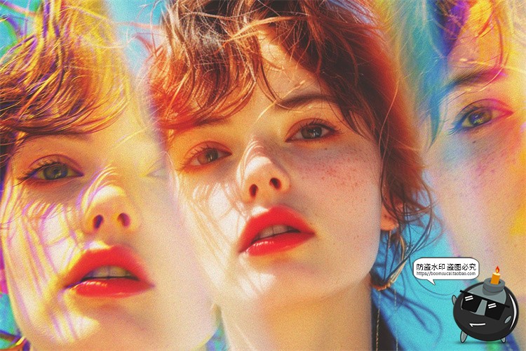 图片[2]-万花筒棱镜玻璃折射光影倒影图像照片特效滤镜样机PSD模板PS素材-设计猿