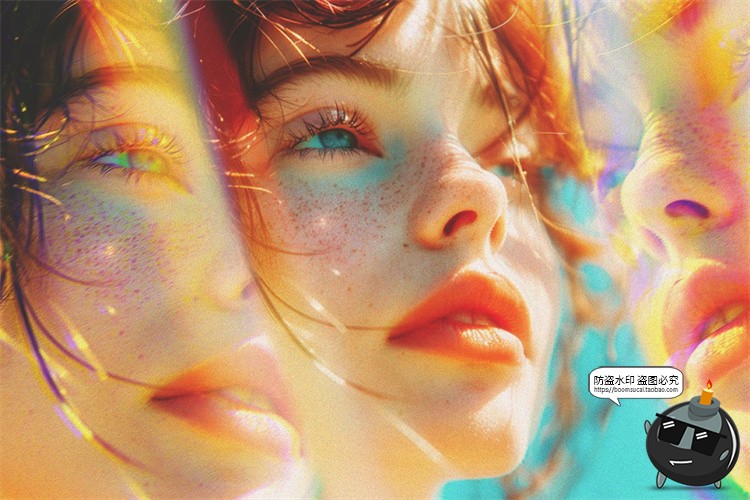 图片[3]-万花筒棱镜玻璃折射光影倒影图像照片特效滤镜样机PSD模板PS素材-设计猿