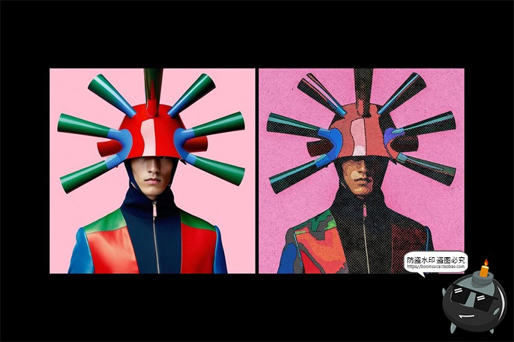 图片[5]-潮流复古手绘插画半调怀旧低保真颗粒做旧漫画滤镜特效样机PS模板-设计猿