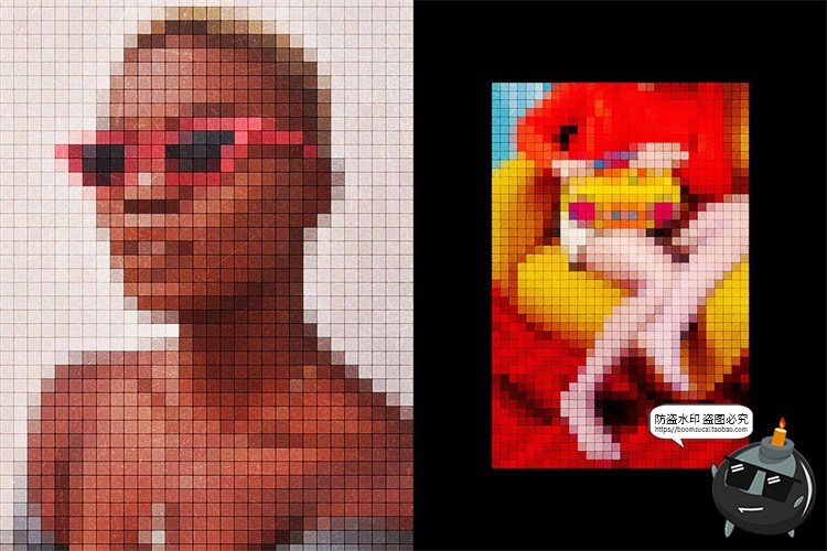 图片[5]-复古马赛克像素化照片图像模糊特效效果后期滤镜样机PSD模板素材-设计猿